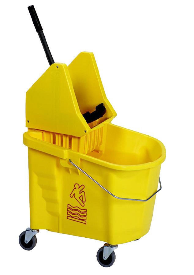 Rubbermaid Commercial WaveBrake Mop Bucket and Wringer, 26 Quart, Yellow