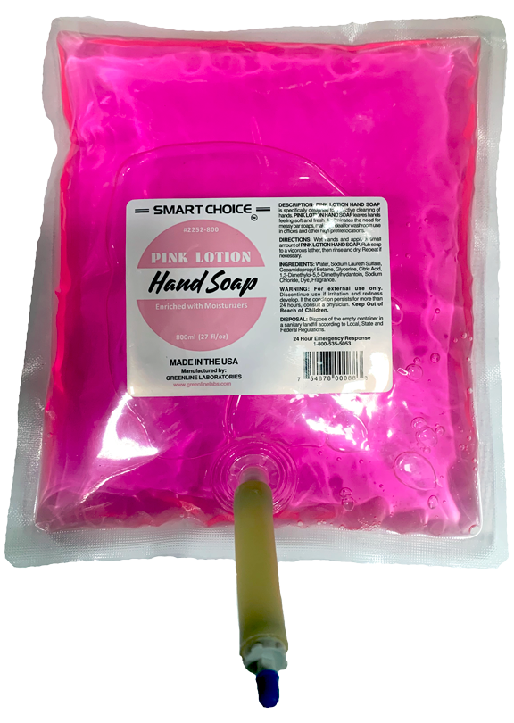Pink lotion hand soap with moisturizers