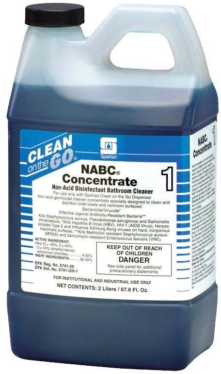 Non-acid disinfectant bathroom cleaner that is effective against HIV, HCV, and HBV viruses