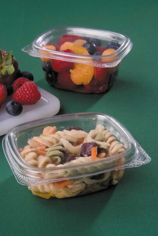 Clear hinged APET containers – recyclable deli containers