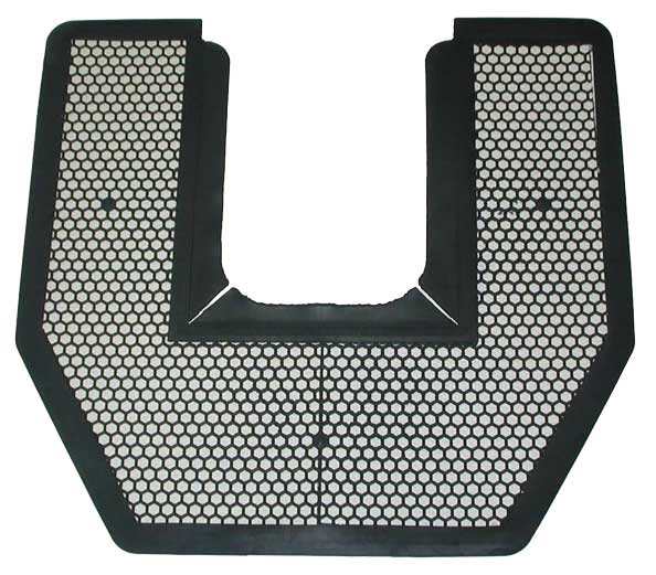 Commode Deo-Gard deodorizing mat that fits around the base of all standard toilets to protect from unwanted drips