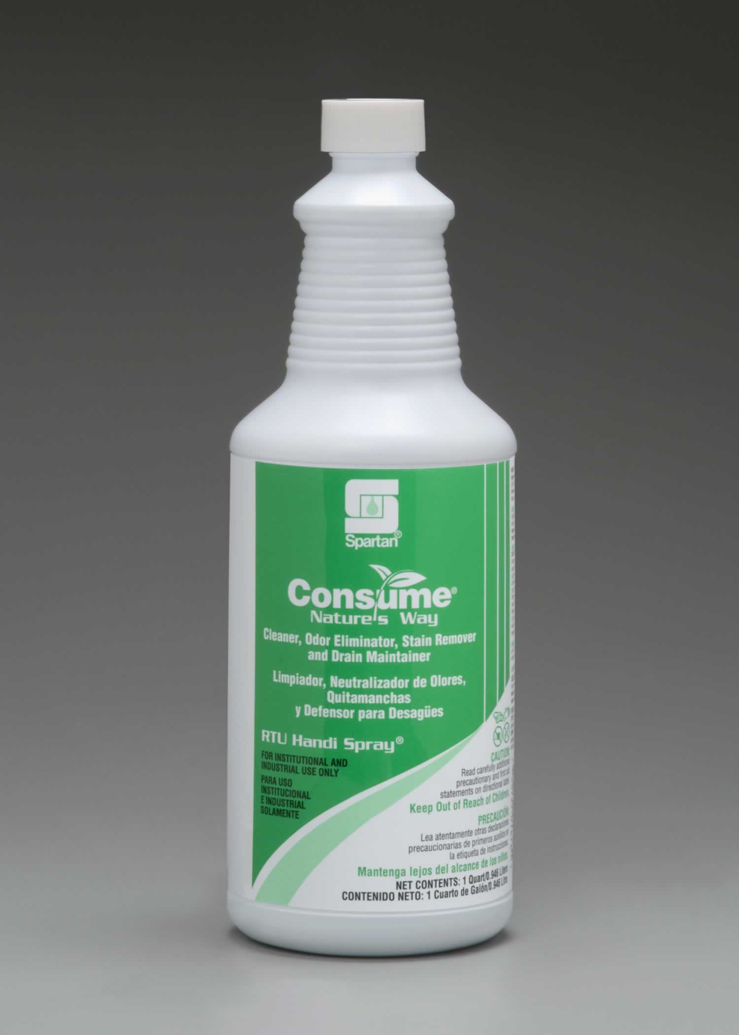 Consume cleaner, odor eliminator, stain remover, and drain maintainer for eliminating odors