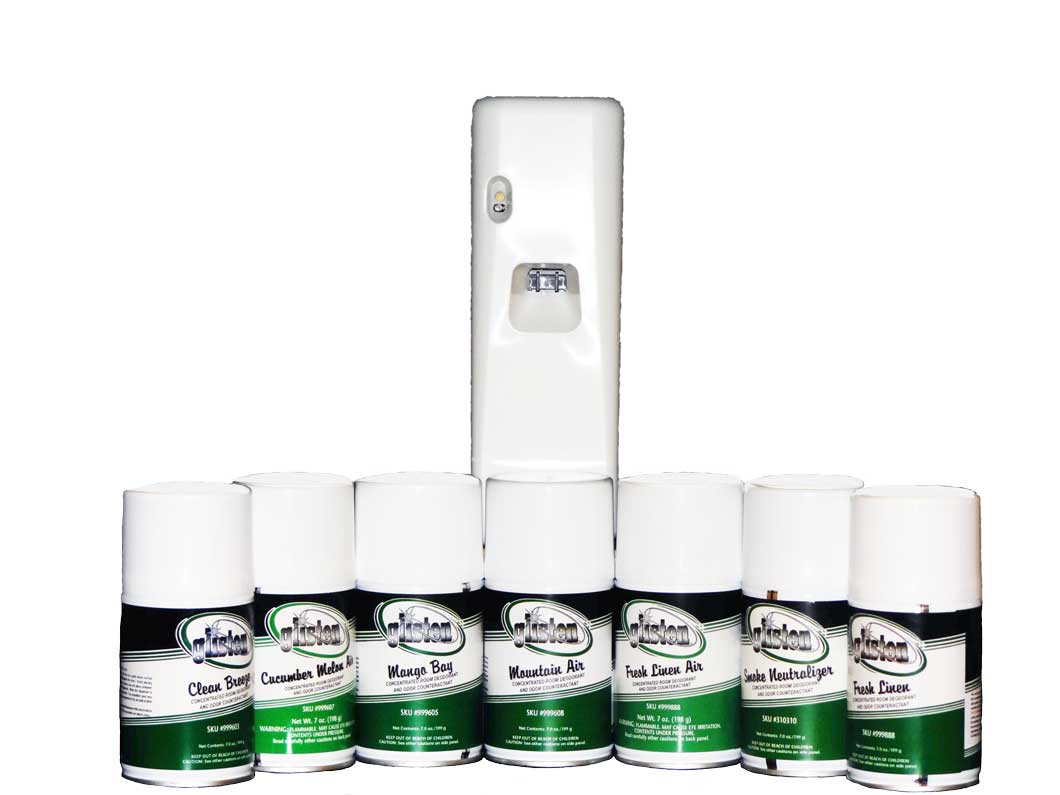 Metered concentrated room deodorant neutralizes odors instead of masking them