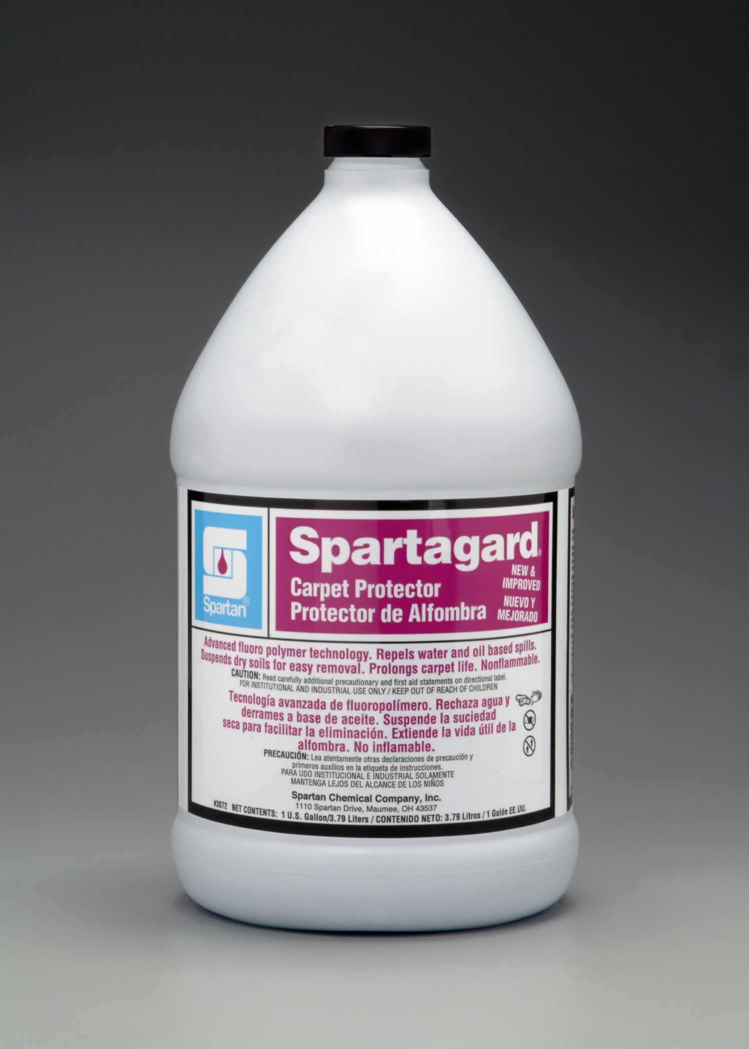 Spartagard carpet protector for repelling water and oil based spills and stains