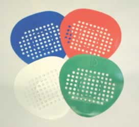 Urinal screens with long-lasting deodorizing and drain clogging prevention
